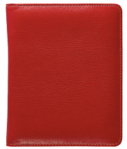 Red Pebble-Grain Leather Picture Frames